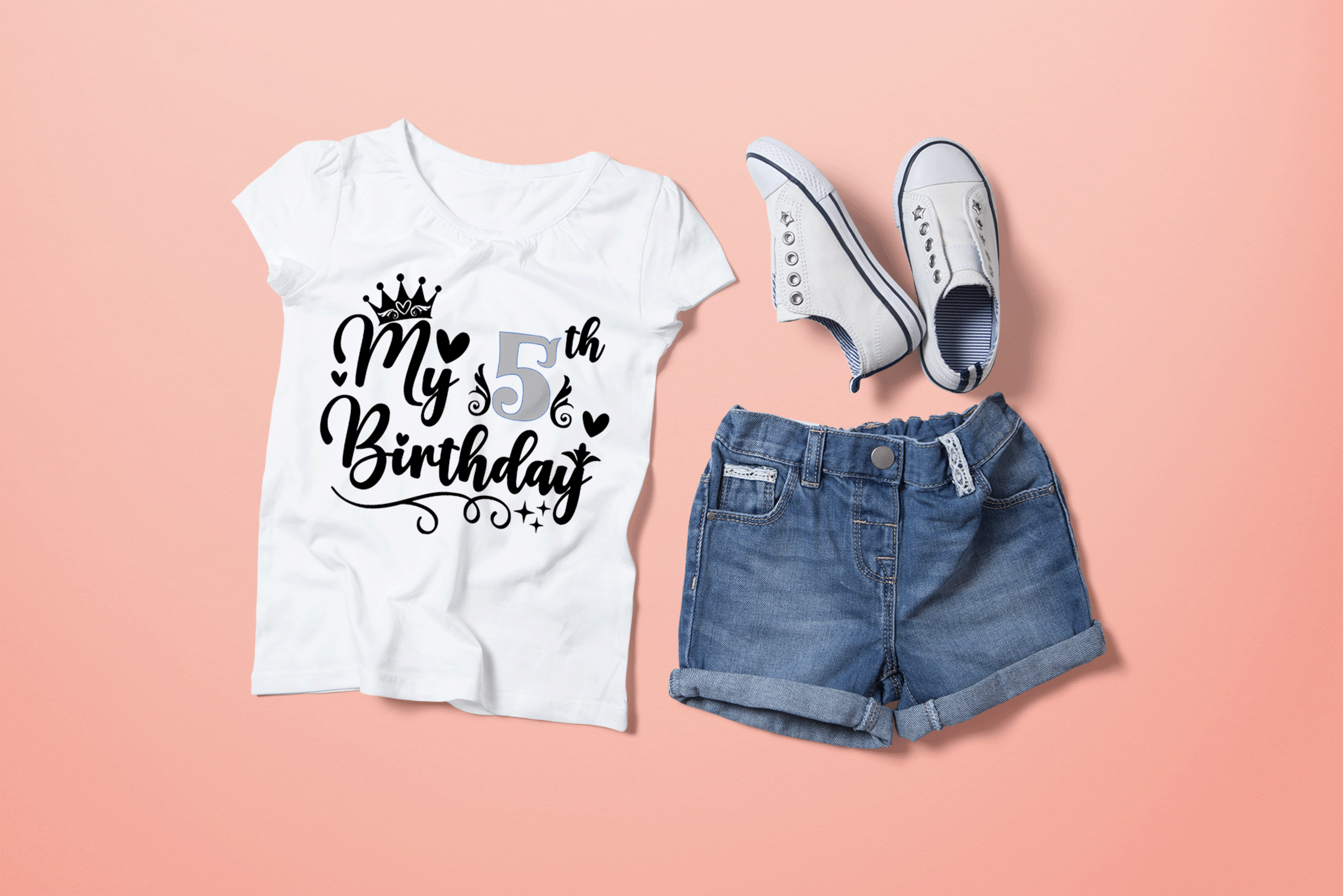 Camiseta para cumpleaños con corona de princesas - Designed4you - 4